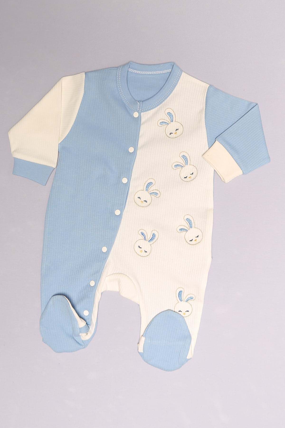 1-6 Aylık Bebek Tulum Beyazmavi - 02255.1803. resmi