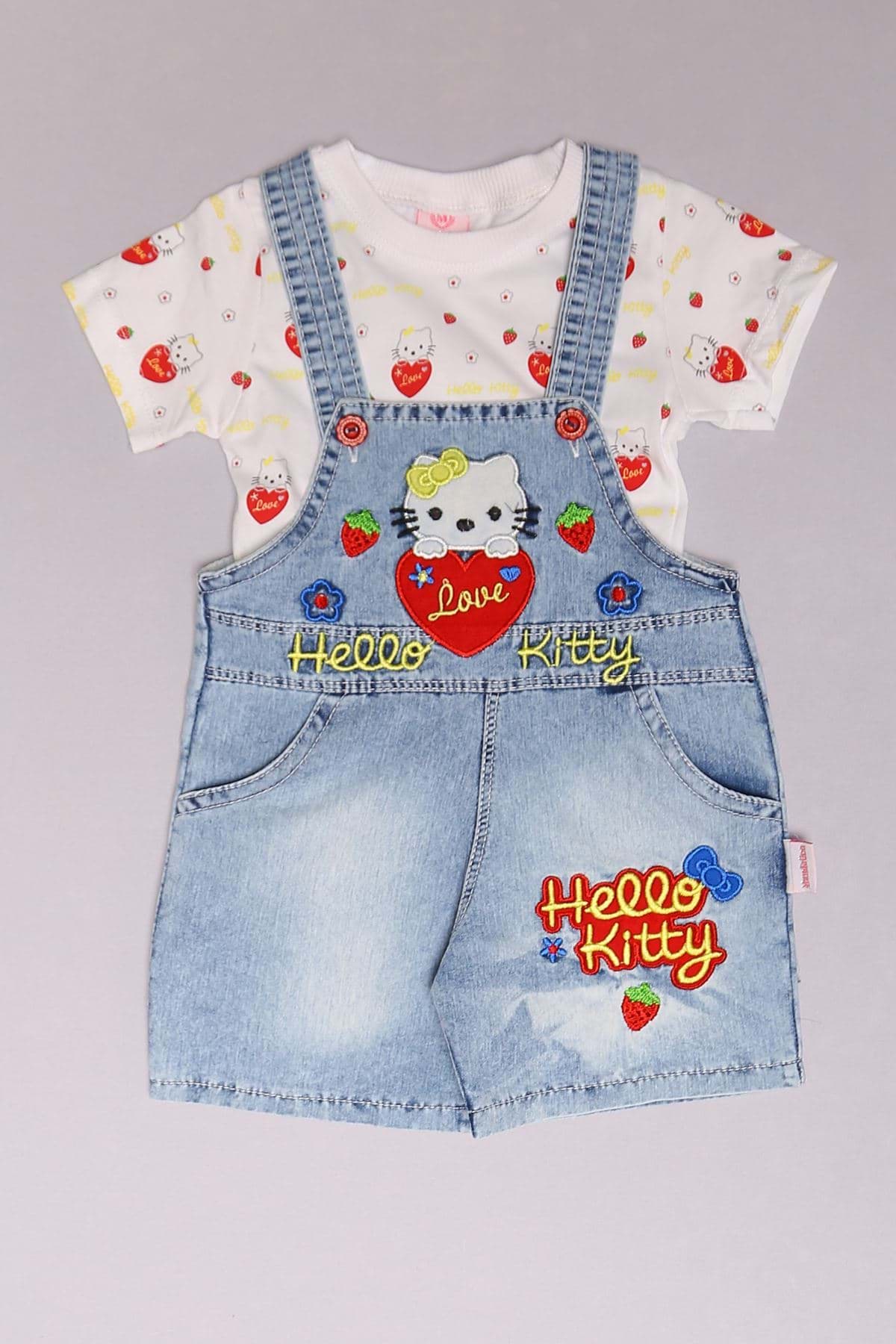 12-24 Aylık Çocuk Salopet Takım Buzmavikırmızı - 18226.1803. resmi