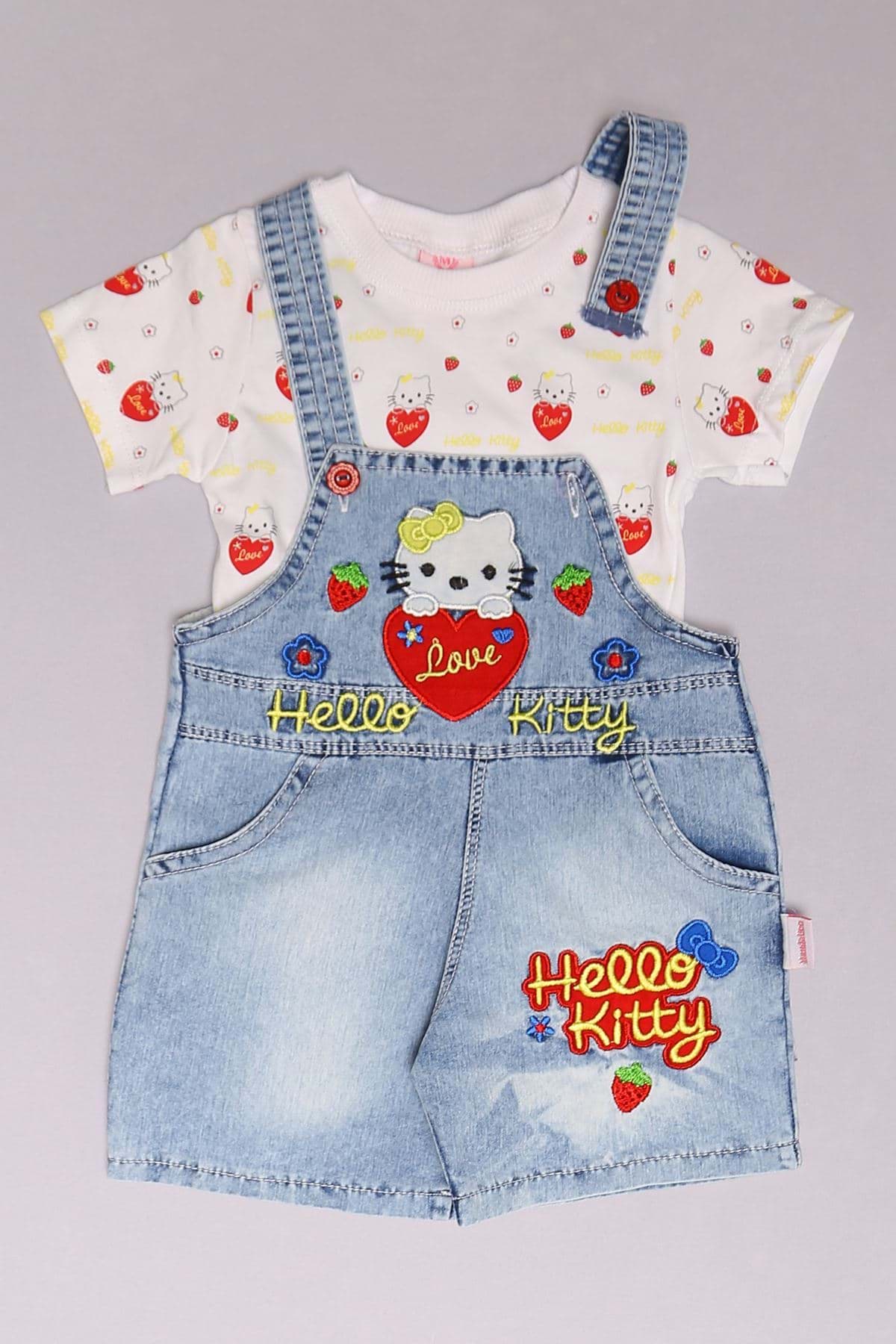 12-24 Aylık Çocuk Salopet Takım Buzmavikırmızı - 18226.1803. resmi