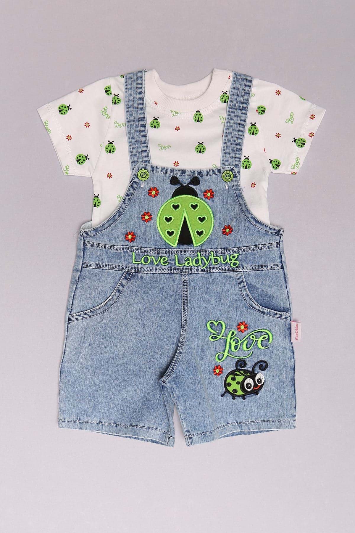 12-24 Aylık Çocuk Salopet Takım Buzmaviyeşil - 18227.1803. resmi