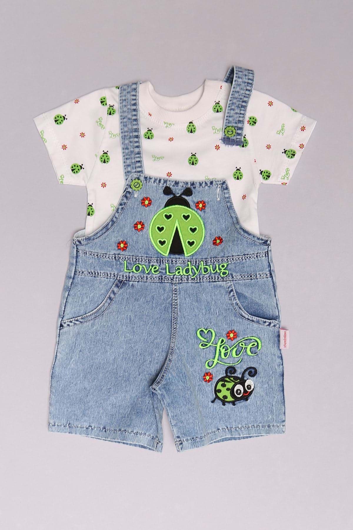 12-24 Aylık Çocuk Salopet Takım Buzmaviyeşil - 18227.1803. resmi