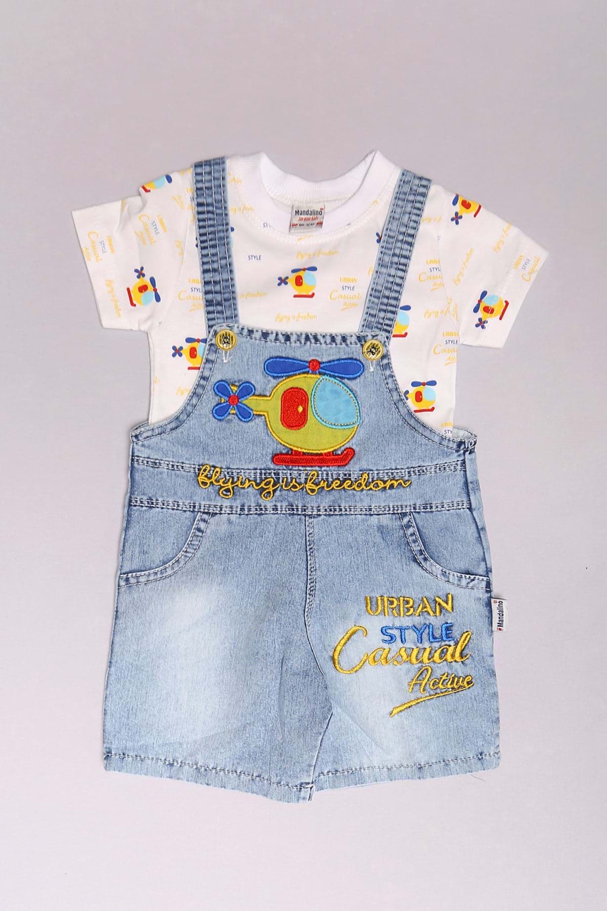 12-24 Aylık Çocuk Salopet Takım Buzmavisarı - 18229.1803. resmi