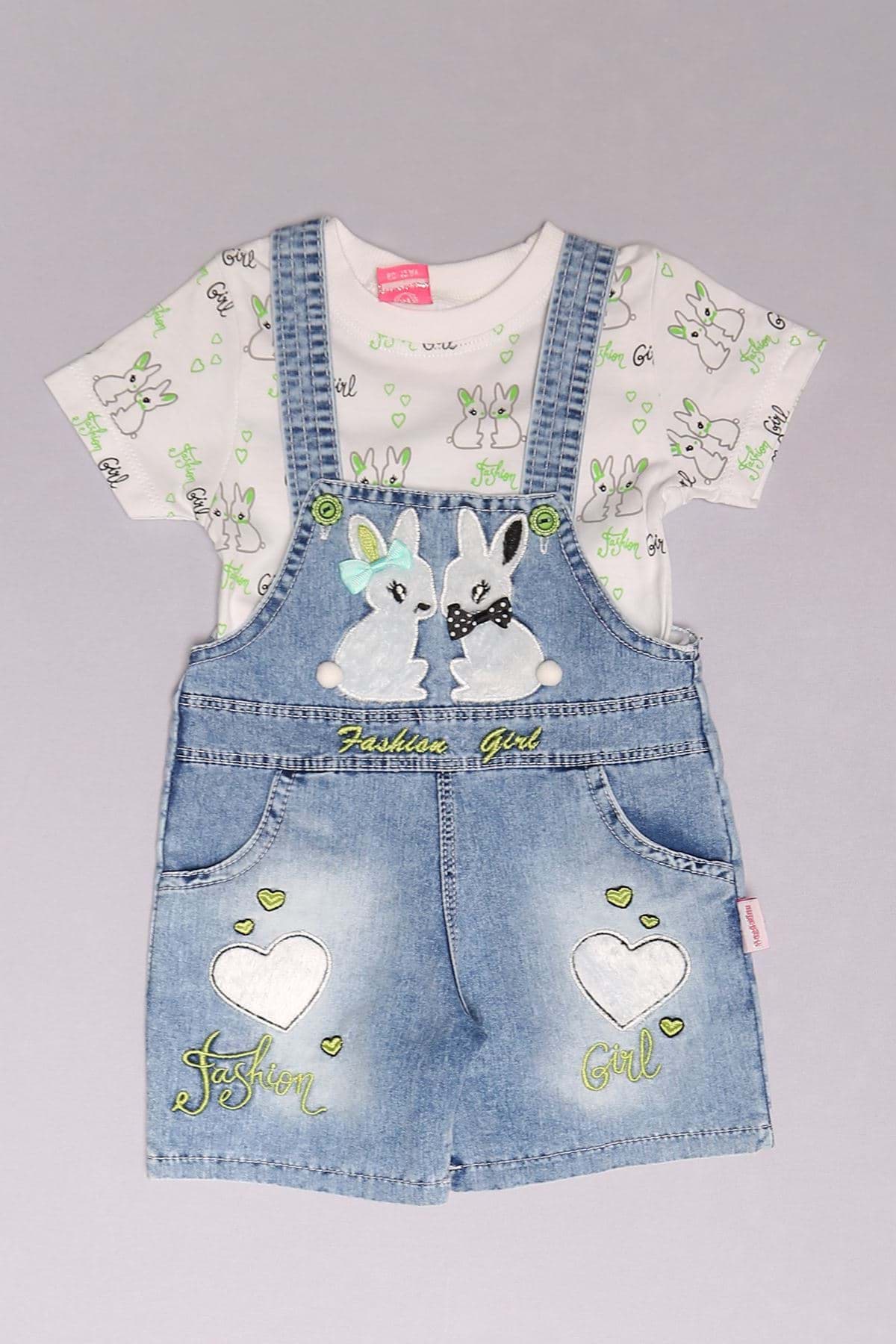 12-24 Aylık Çocuk Salopet Takım Buzmaviyeşil - 18228.1803. resmi