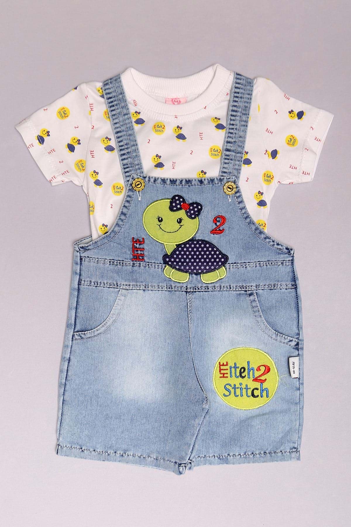 12-24 Aylık Çocuk Salopet Takım Buzmaviyeşil - 18225.1803. resmi