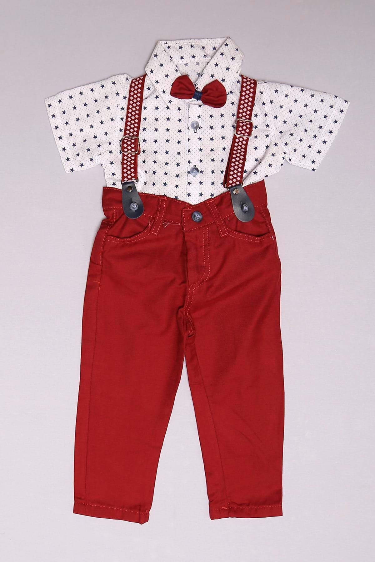 1-4 Yaş Gömlekli Çocuk Takım Beyaz - 152476.1803. resmi