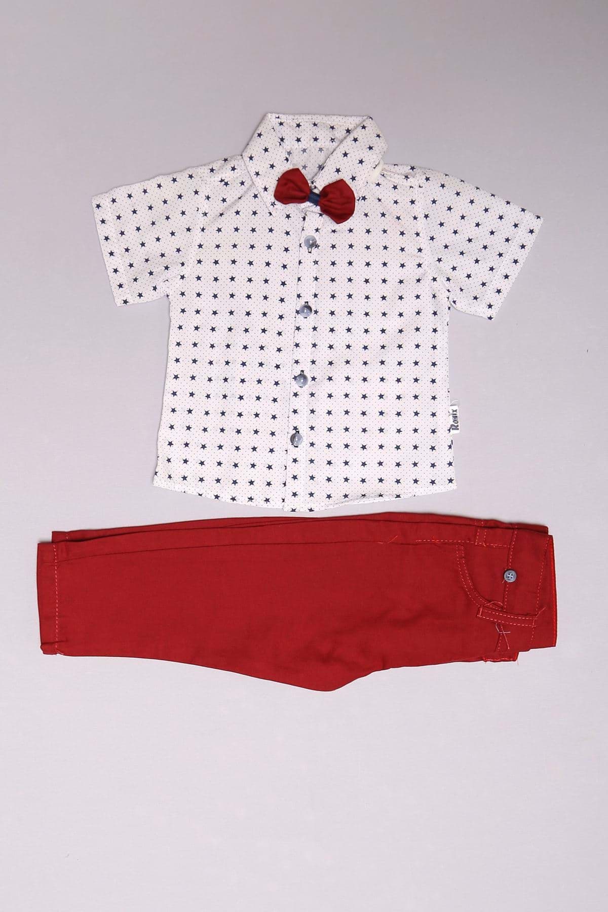 1-4 Yaş Gömlekli Çocuk Takım Beyaz - 152476.1803. resmi