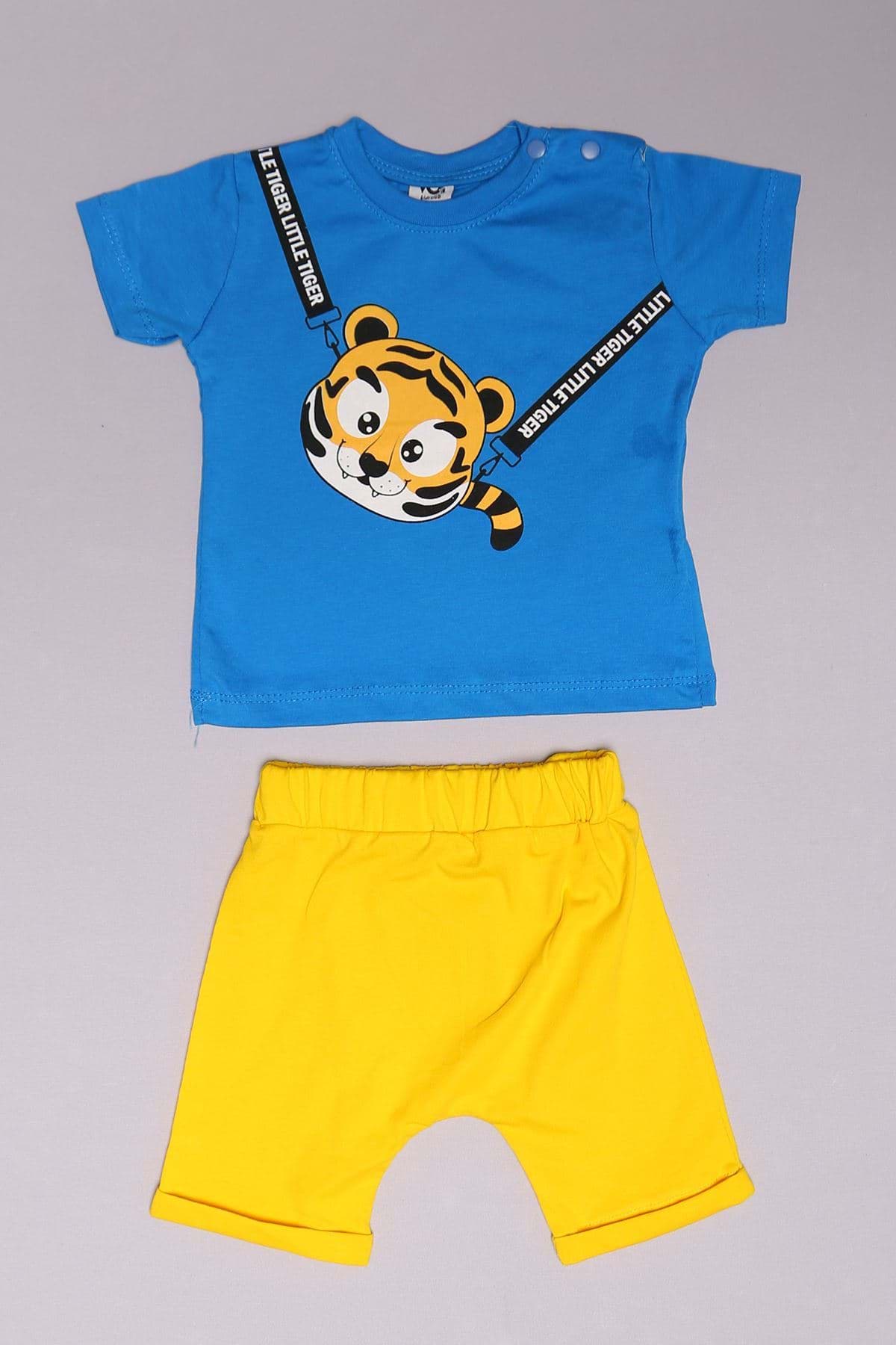 6-18 Ay Baskılı Bebek Takım Mavi - 152455.1803. resmi