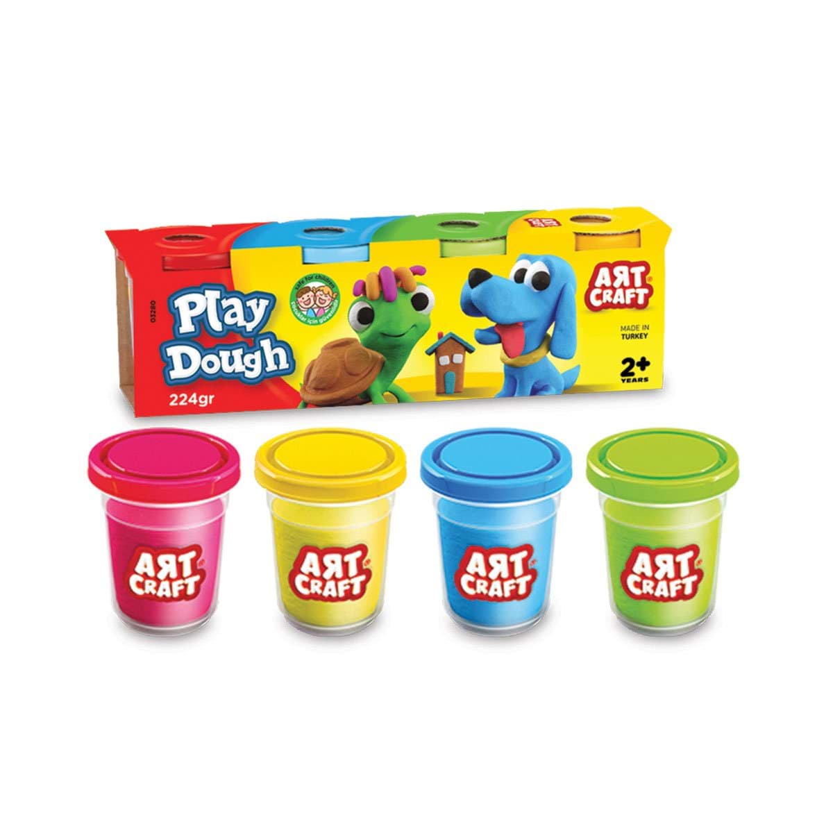03280 Art Craft 4&apos;lü Oyun Hamuru 224 gr  -Dede resmi