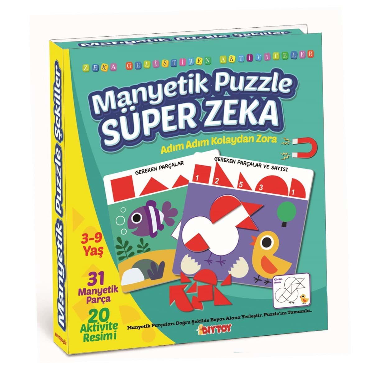 1536 DıyToy Manyetik Puzzle - Super Zeka / 31 Parça Puzzle / 3-9 yaş resmi
