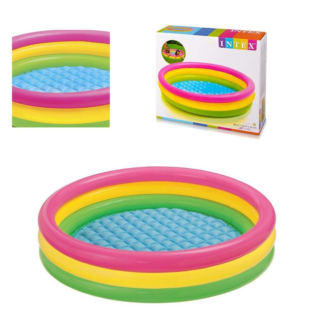 114x25 3 Boğumlu Renkli Altı Şişme Çocuk Oyun Havuzu resmi