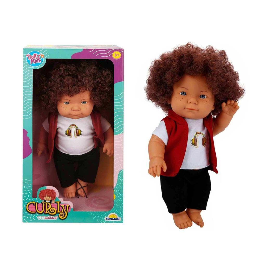 Curly Bebek Tulumlu Elbiseli Et Bebek 35 cm resmi