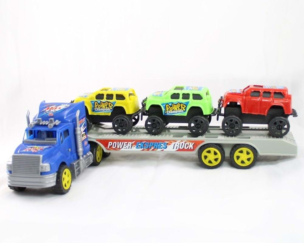 Sürtmeli Araba Taşıyan Oyuncak Çekici Tır resmi