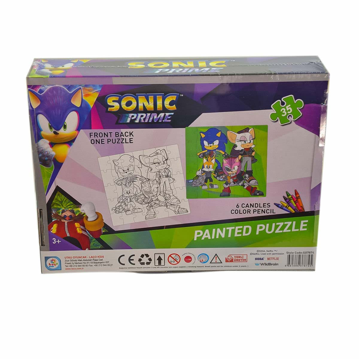SO7874 SONİC Boyamalı Puzzle-Utku resmi