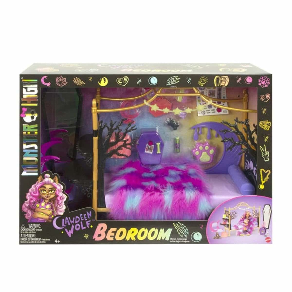 HHK64 Monster High™ Clawdeen Wolf™ Yatak Odası Oyun Seti resmi
