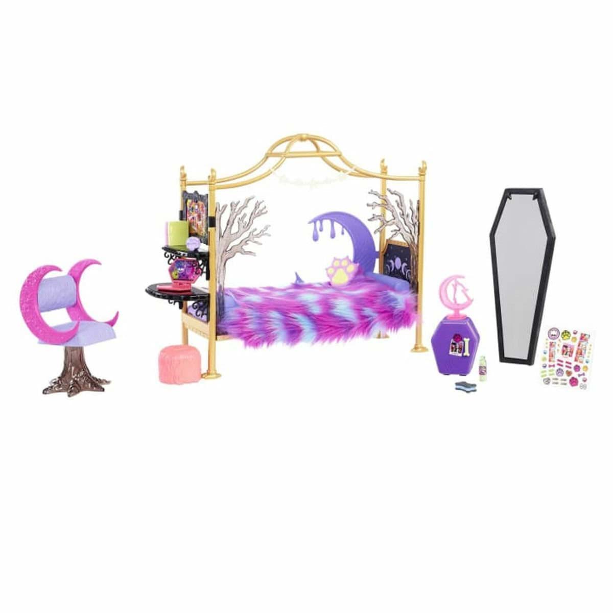 HHK64 Monster High™ Clawdeen Wolf™ Yatak Odası Oyun Seti resmi