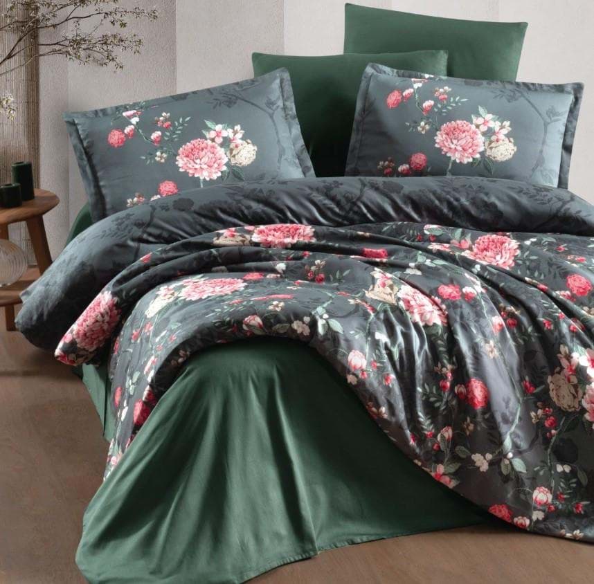 Clasy Saten Çift Kişilik Nevresim Takımı Alfon V1 Kahve resmi