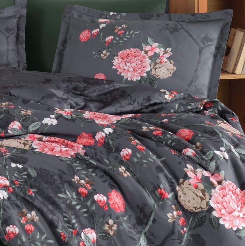 Clasy Saten Çift Kişilik Nevresim Takımı Alfon V1 Kahve resmi