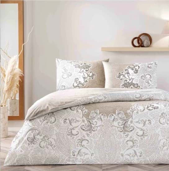 Taç Çift Kişilik Ranforce Nevresim Takımı Lucinda Vizon resmi