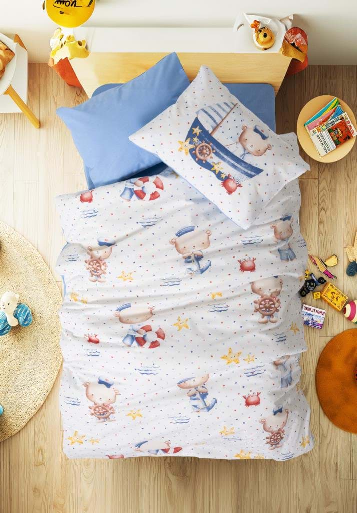 Cotton Box Bebek Nevresim Takımı Seaman Mavi resmi