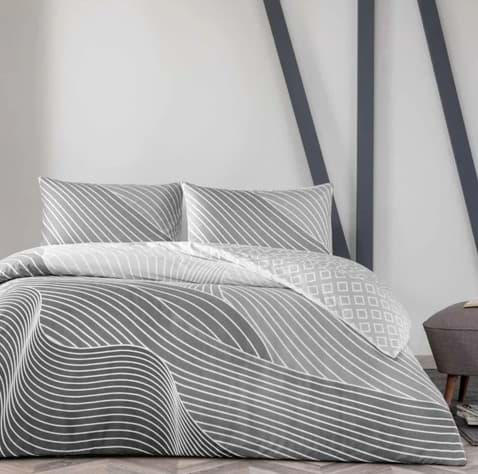 Taç Çift Kişilik Ranforce Nevresim Takımı Crumbly Gri resmi