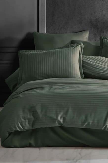 Clasy Saten Çift Kişilik Nevresim Takımı Haki resmi