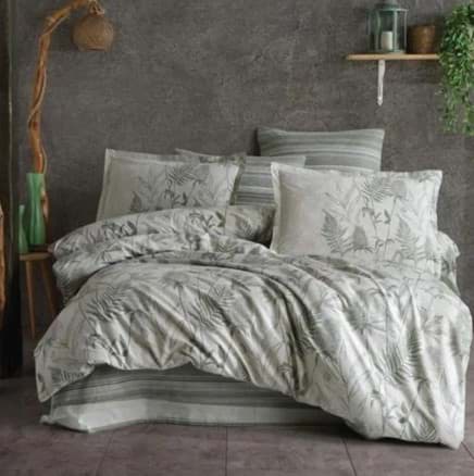 Clasy Ranforce Nevresim Takımı Çift Kişilik Tuva v1 Yeşil resmi