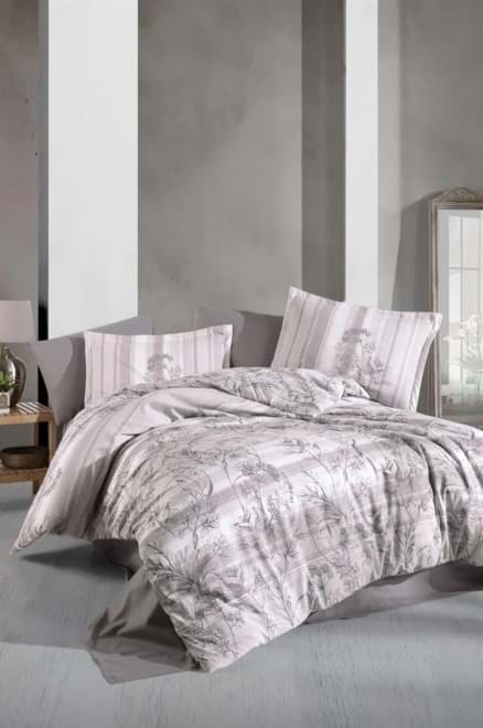 Clasy Ranforce Nevresim Takımı Çift Kişilik Simle v1 Gri resmi