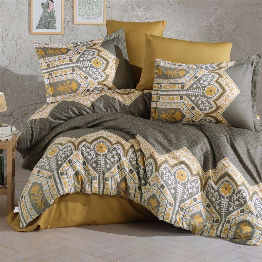 Clasy Saten Çift Kişilik Nevresim Takımı Adal Haki resmi