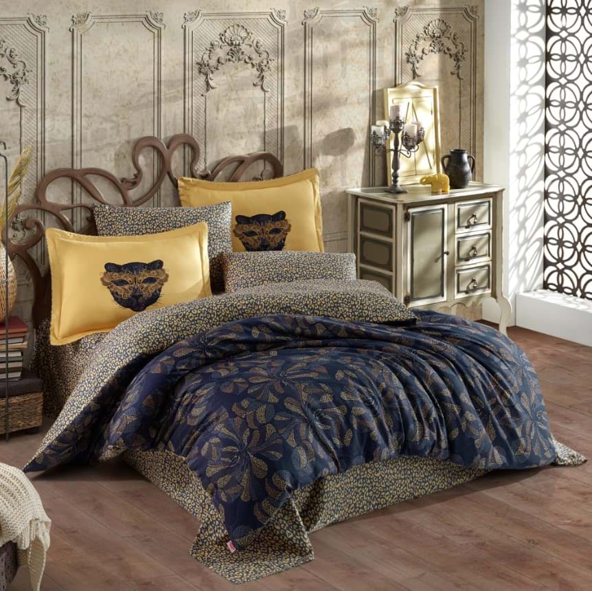 Hobby Çift Kişilik Saten Nevresim Caprice Sarı resmi