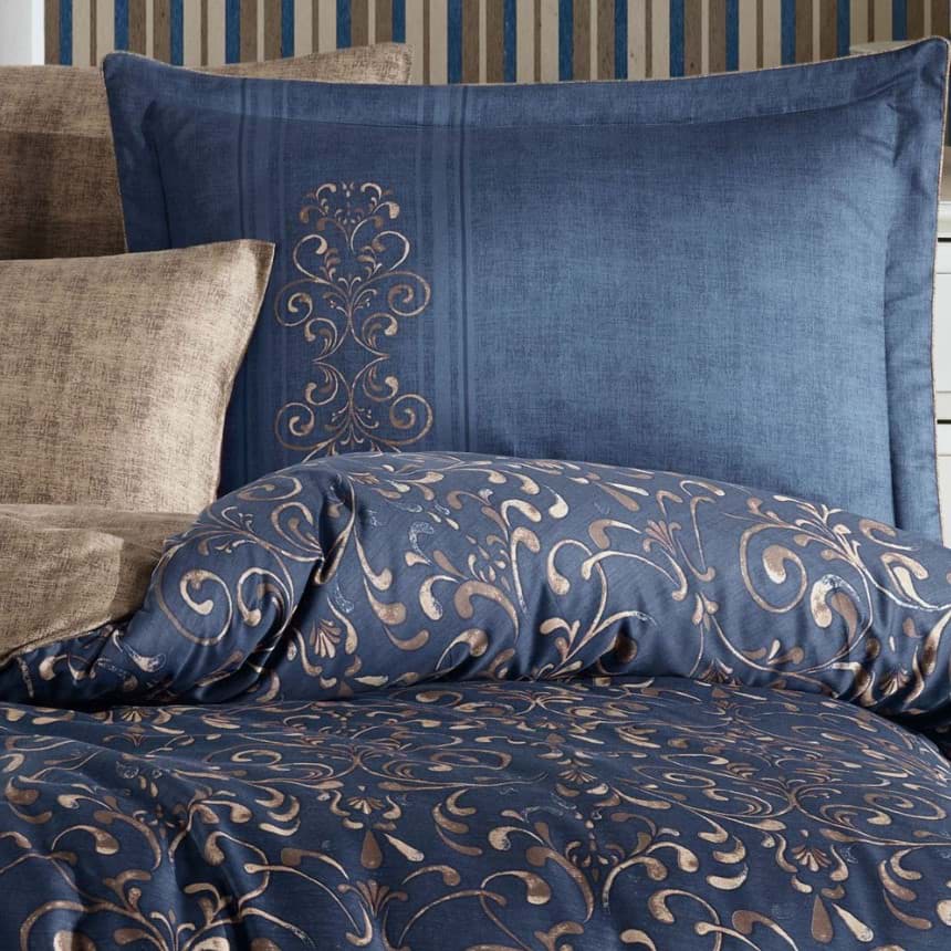 Hobby Çift Kişilik Saten Nevresim Gris Gold resmi