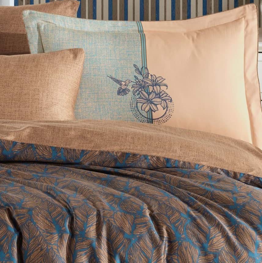 Hobby Çift Kişilik Saten Nevresim Lotus Bronz resmi