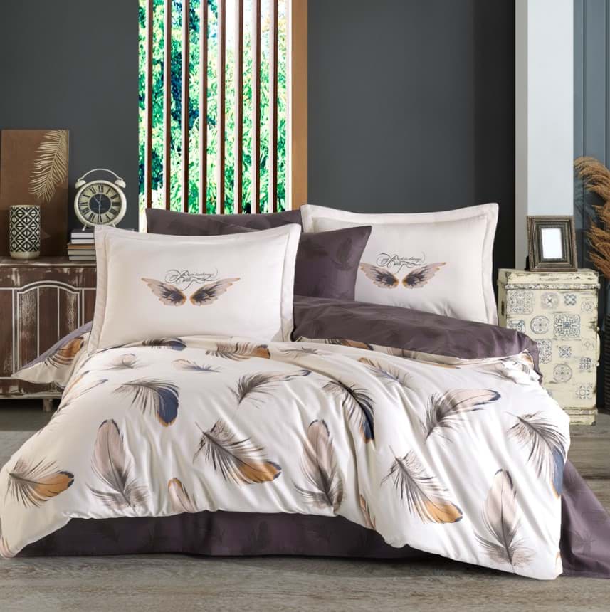 Hobby Çift Kişilik Saten Nevresim Paradise Krem resmi