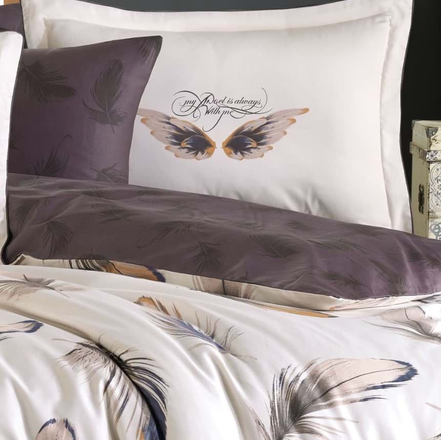 Hobby Çift Kişilik Saten Nevresim Paradise Krem resmi