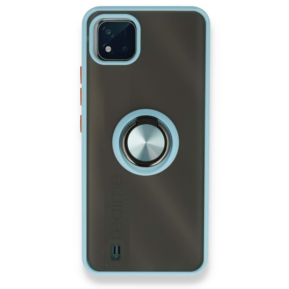 Realme C11 2021 Kılıf Montreal Yüzüklü Silikon Kapak resmi