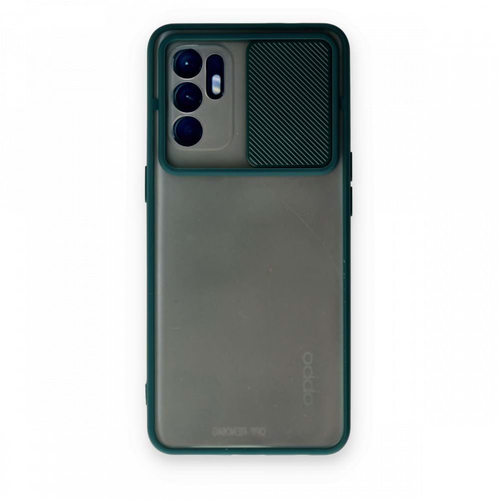 Oppo Reno 6 Kılıf Palm Buzlu Kamera Sürgülü Silikon resmi