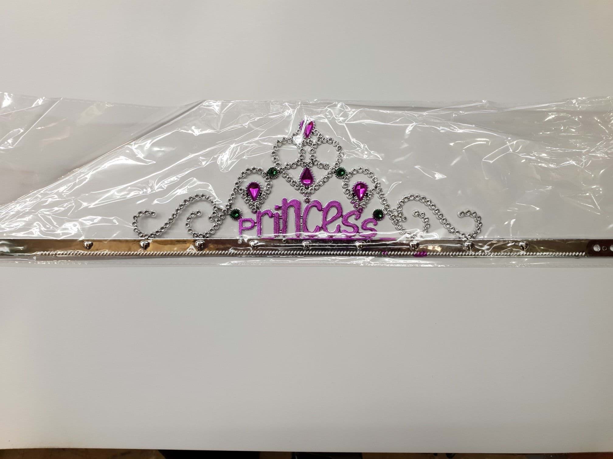 Gümüş Renk Prenses Yazılı Parti Tacı 60 cm resmi