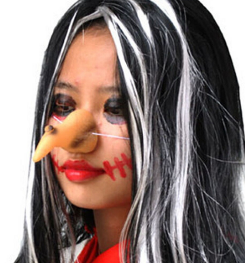 Ten Rengi Gerçekçi Lastik Aparatlı Cadı Burnu resmi