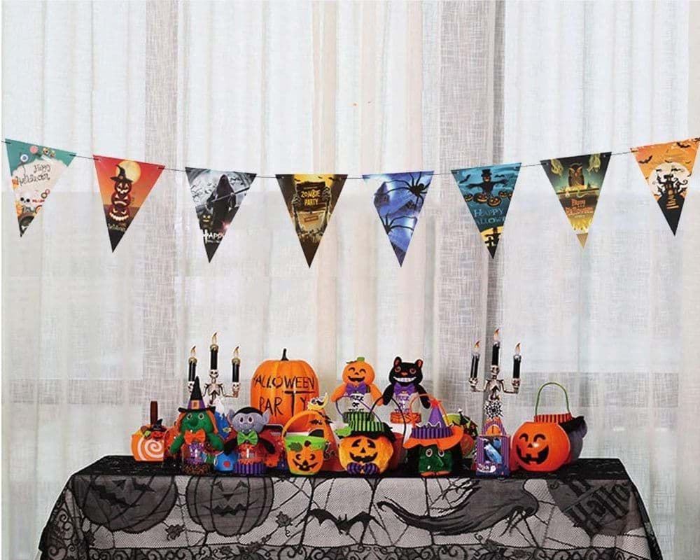 Cadılar Bayramı Halloween Flama Bayrak Banner Süs 8 li 3 Metre resmi