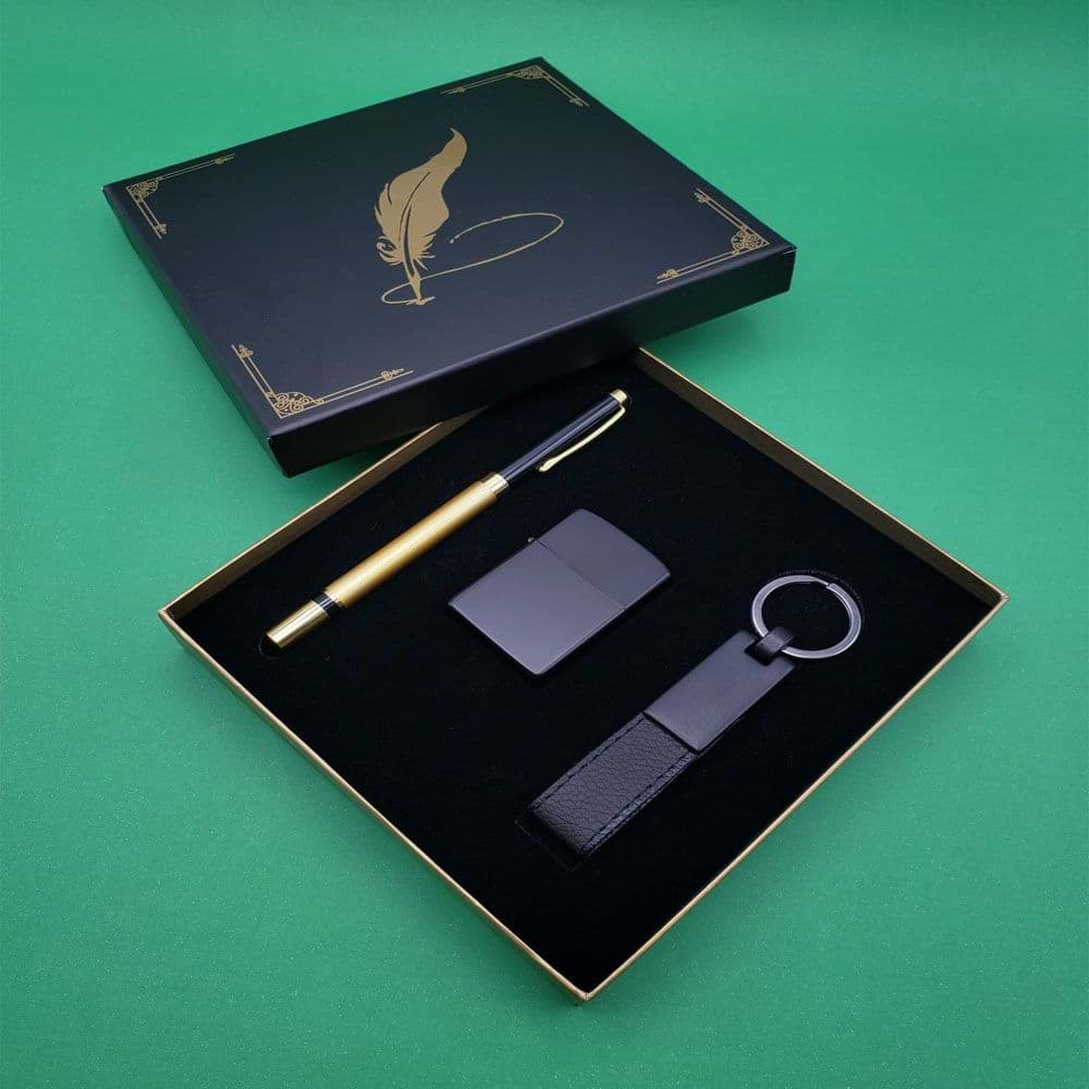 Roller Kalem Deri Anahtarlık Çakmak Seti resmi