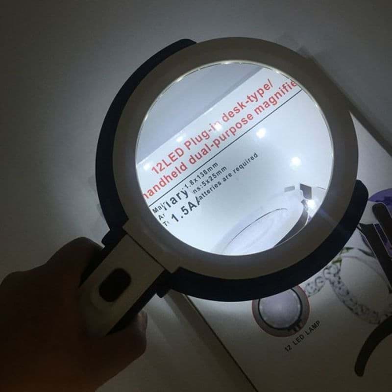 2X5X120Mm   10 Ledli  Masaüstü Büyüteç resmi