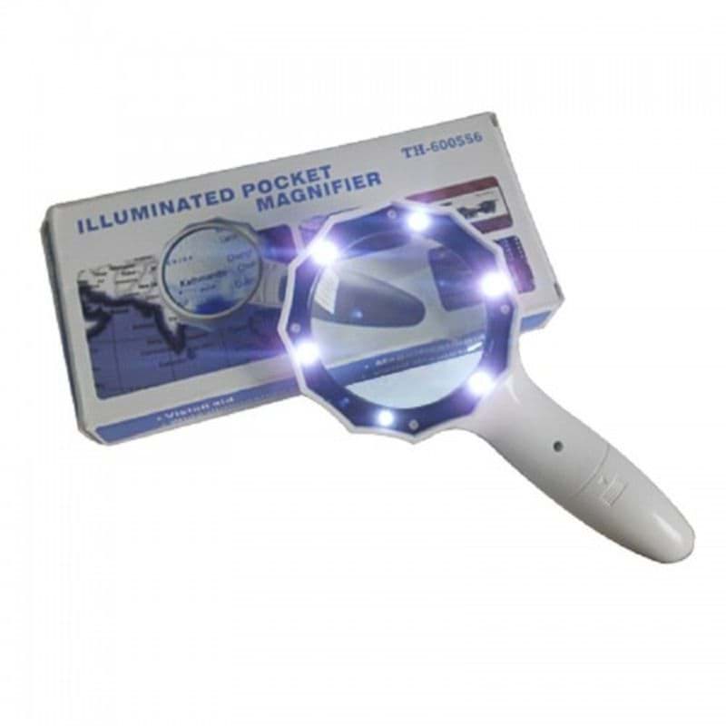 4X 6 Led Işık Aydınlatma 75Mm Optik Lens El Büyüteç resmi