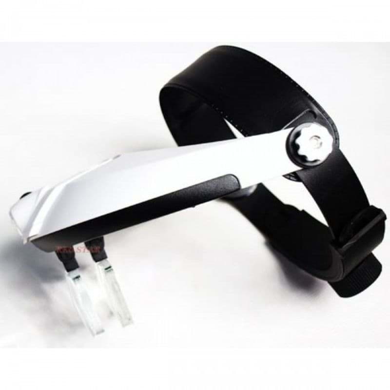 5 Mercekli Çok Fonksiyonlu Başlık Tip Işıklı Büyüteç Mg-81001-G resmi