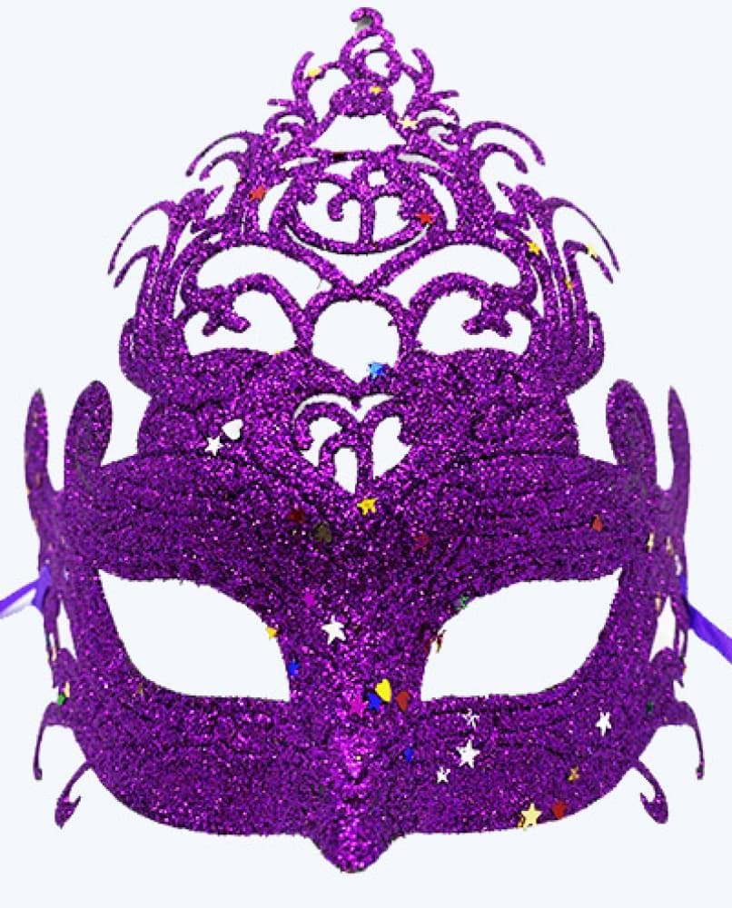 Picture of Mor Renk Parti Maskesi - Parlak Mor Sim Balo Maskesi 21x20 cm