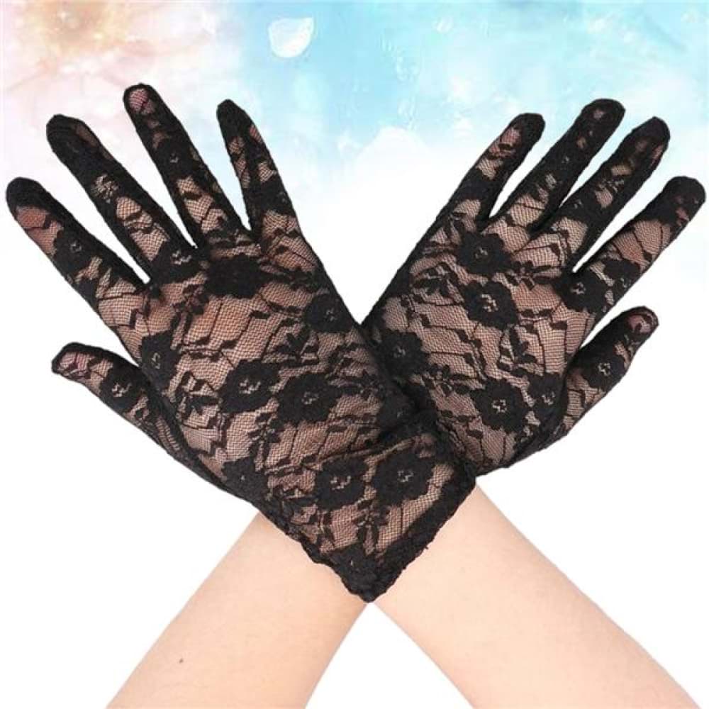 Picture of Siyah Renk Bilek Boyu Dantel Eldiven Yetişkin Boy