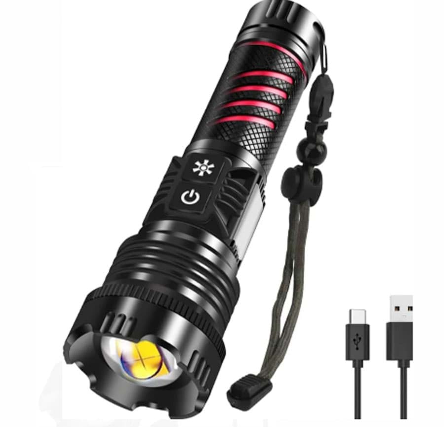 Picture of BR-6800 Zoomlu 30w  El Feneri Cob Led 8 Fonksiyonlu C-Tip Şarj Edilebilir Powerbank Taktik El Feneri