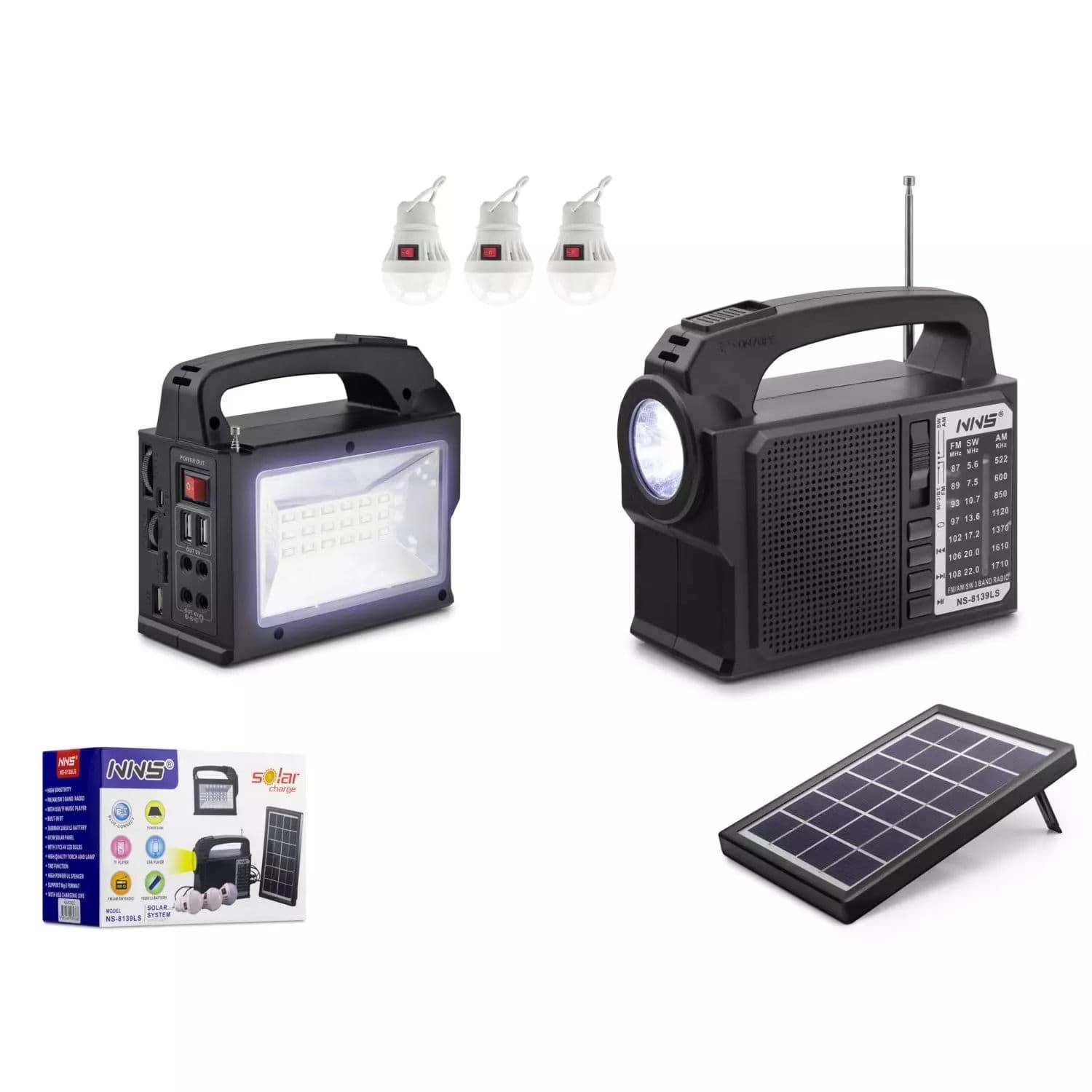 Picture of NNS NS8139LS BT Bluetooth Speaker FM Radyo Solar Lamba