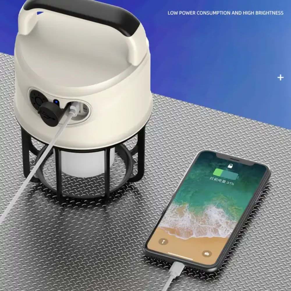 Picture of PS-22025 ÇİFT IŞIKLI TYPE-C POWERBANK ÖZELLİKLİ TAŞINABİLİR ŞARJ EDİLEBİLİR KAMP LAMBASI