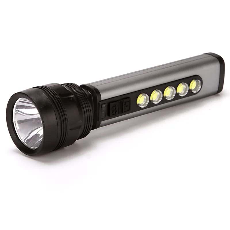 Power Led + 5 Cob Led Şarjlı Alüminyum Kasa Fener P-67 resmi