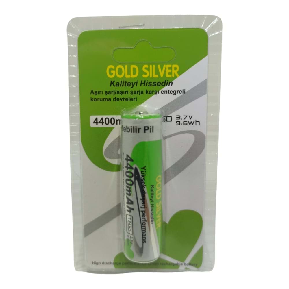 GoldSilver 4400 Mah 18650 3.7v Şarjlı Pil resmi