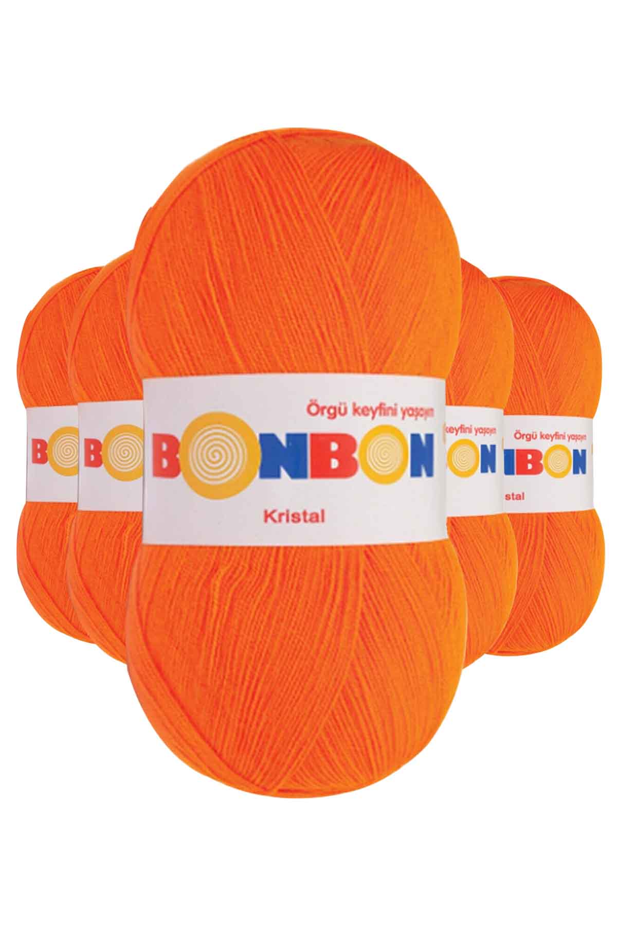 5 Adet Kristal El Örgü Lif İpi Turuncu 98215 resmi